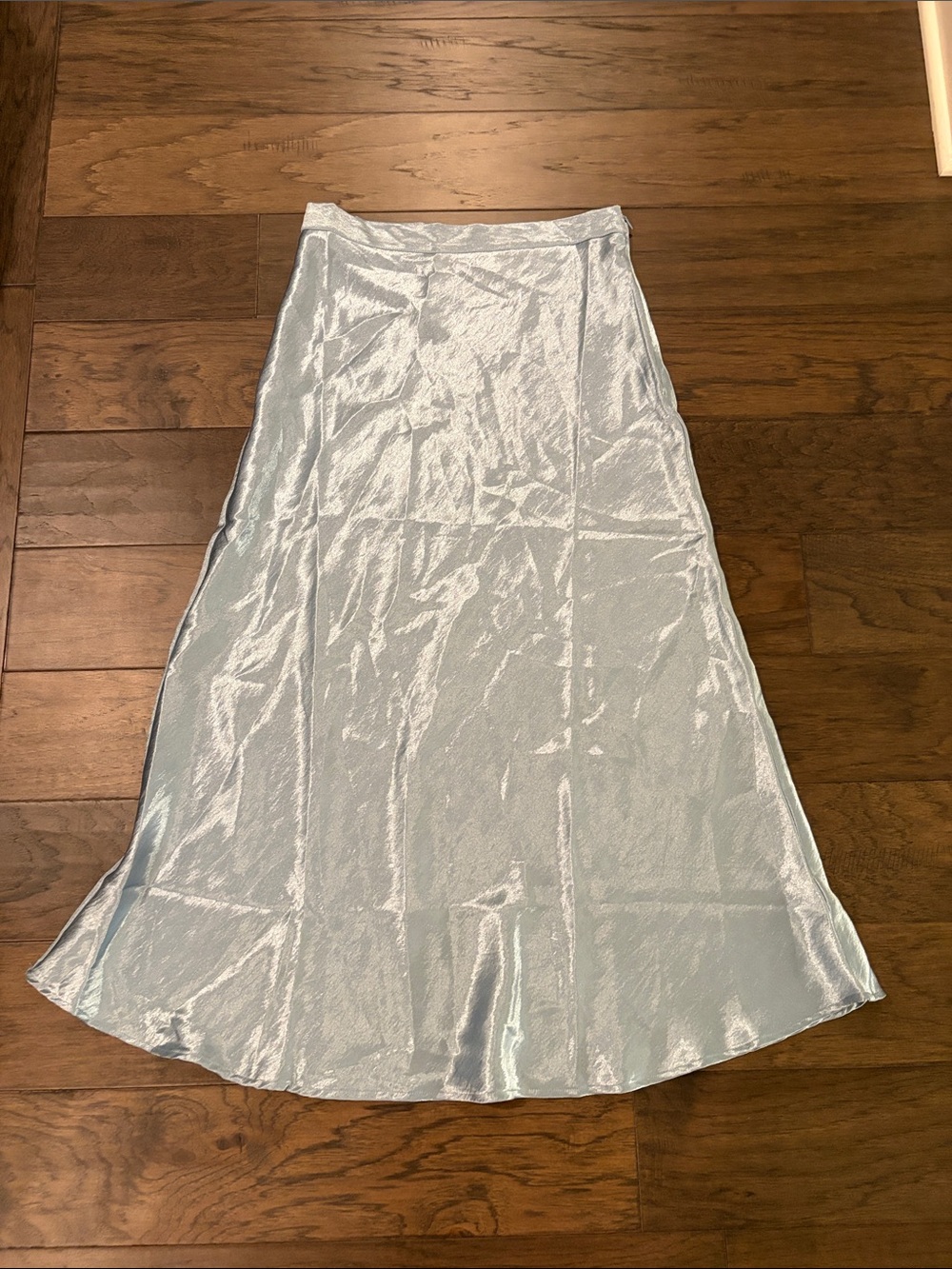 New Without Tags Double Zero Blue Satin Slip Skirt Sz M